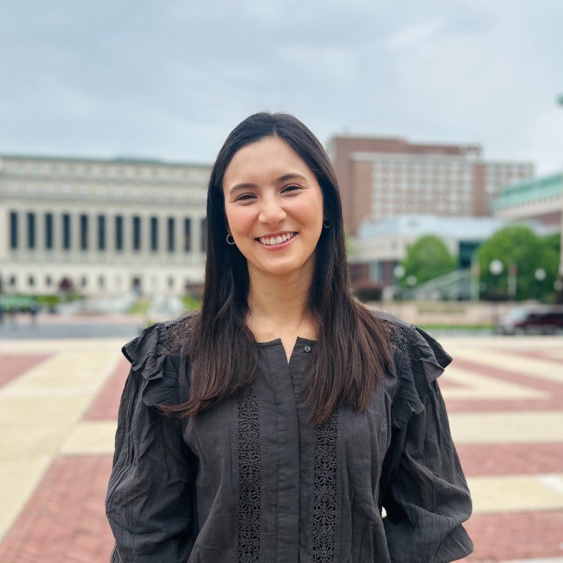 Justina Bruera en el campus de Columbia University